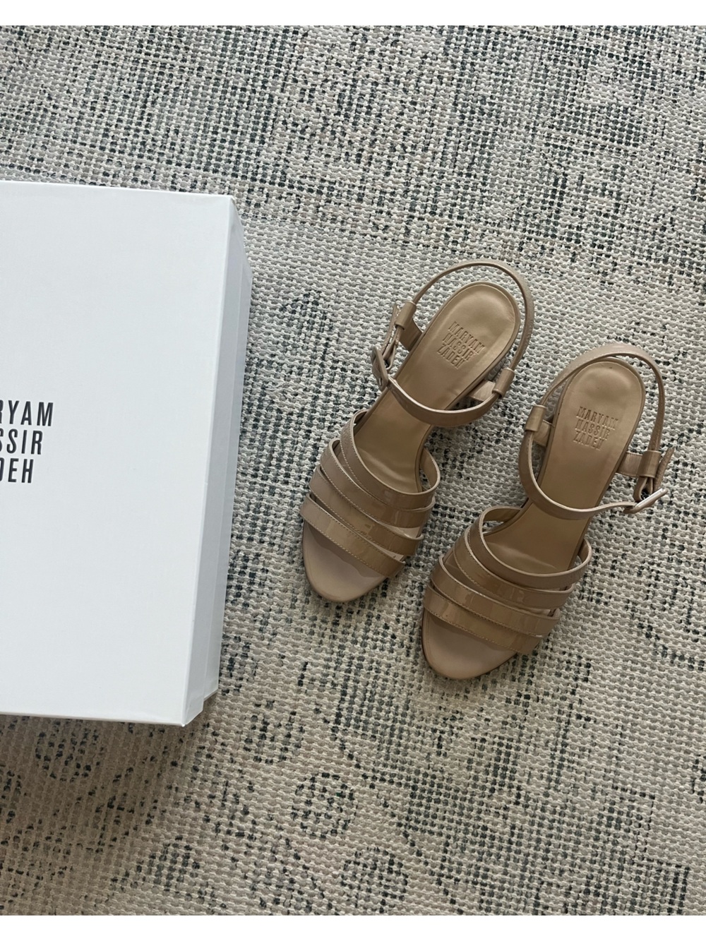 Maryam Nassir Zadeh Patent Strappy Sandals in Nude/Tan sz 36 - Picture 2 of 8